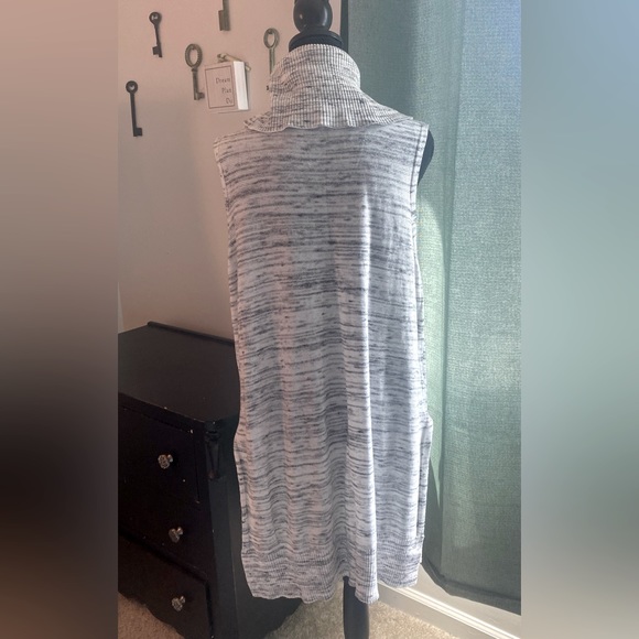 NWT, a.n.a. White & Black Spacedye lightweight tunic sweater vest, Sz. 0X - Picture 5 of 13